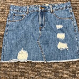 a loves a /Like New‎ Denim Distressed Skirt